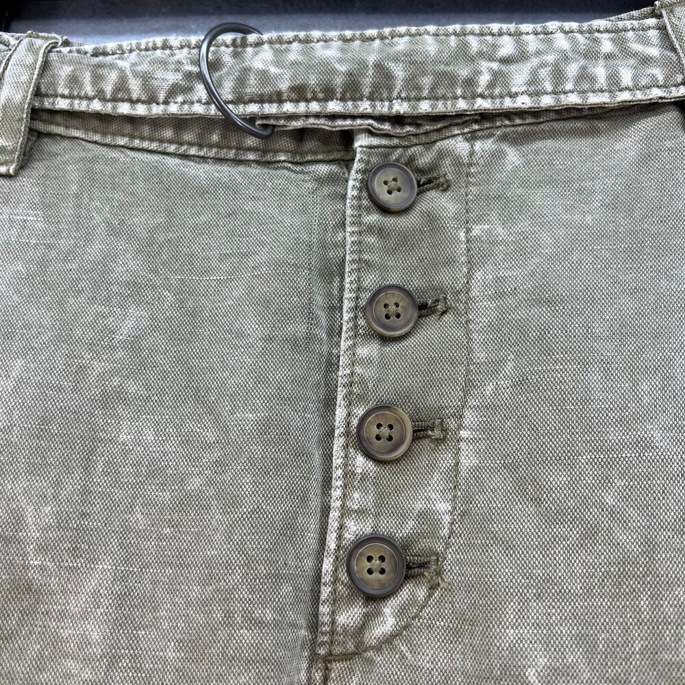 Free People Pants Women's Size 2 Tan Baggy Cargo Button Fly Slouchy Paper Bag - Picture 3 of 16